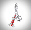 Charm océan phare et ancre marine en Argent S925 compatible Pandora pour bracelet