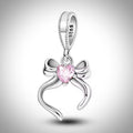 Charm noeud avec strass cœur pour bracelet
