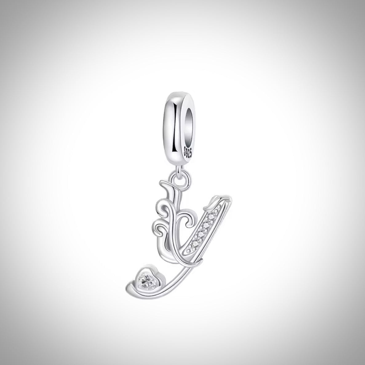 Charm alphabet initiale lettre Y en Argent S925 compatible Pandora pour bracelet