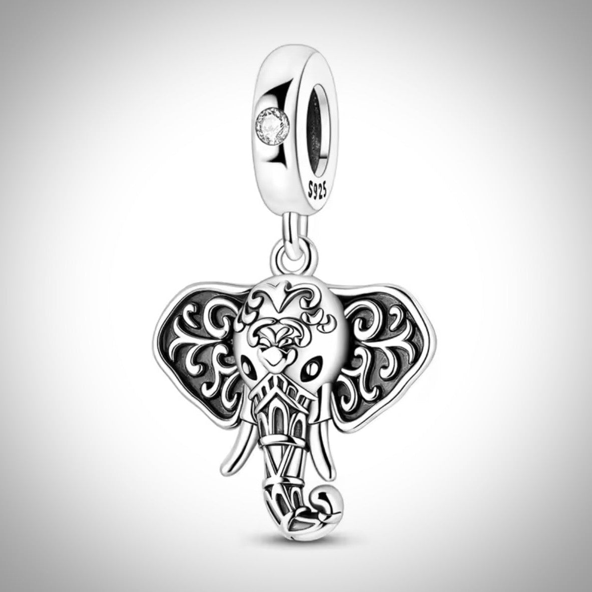 Charm animal tête d’éléphant en Argent S925 compatible Pandora pour bracelet