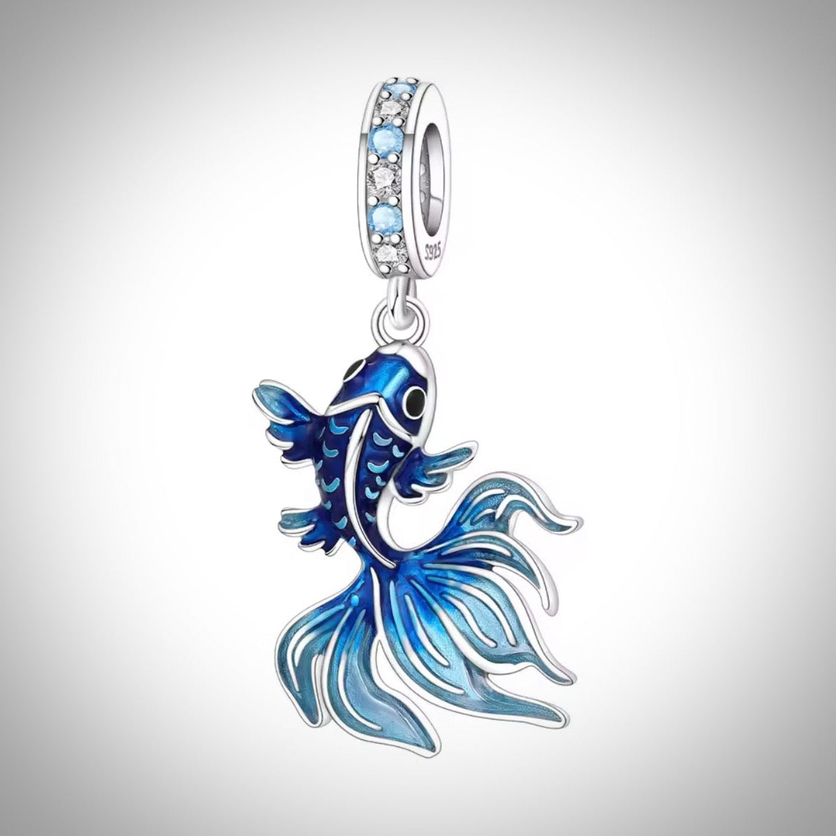 Charm animal poisson solitaire en Argent S925 compatible Pandora pour bracelet