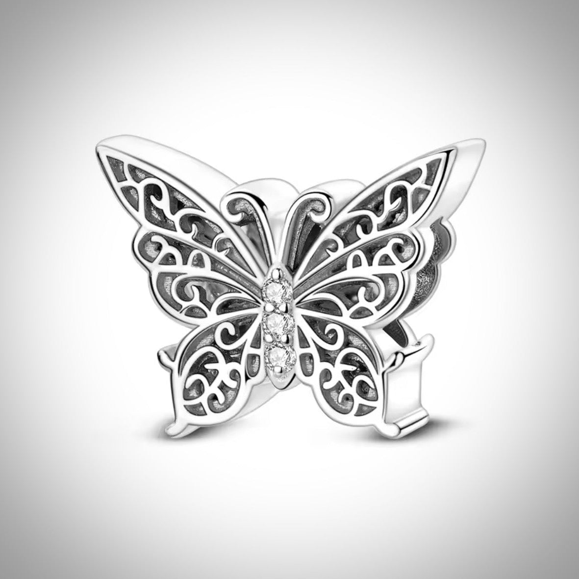 Charm papillon ajouré en Argent S925 compatible Pandora pour bracelet