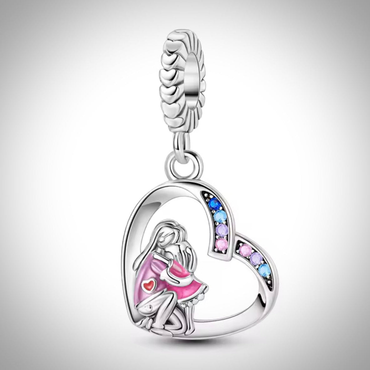 Charm amour cœur mère et fille pour bracelet