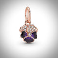 Charm fleur pensée en Argent S925 compatible Pandora pour bracelet