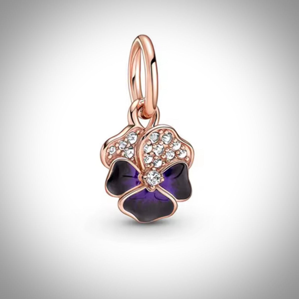 Charm fleur pensée en Argent S925 compatible Pandora pour bracelet