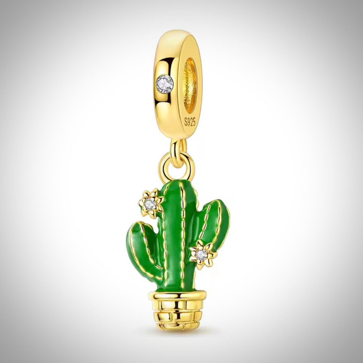 Charm plante cactus en Argent S925 compatible Pandora pour bracelet