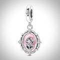 Charm fleur rose amour en Argent S925 compatible Pandora pour bracelet