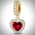 Charm amour cœur strass rouge pour bracelet