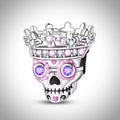 Charm tête de mort crâne avec couronne pour bracelet