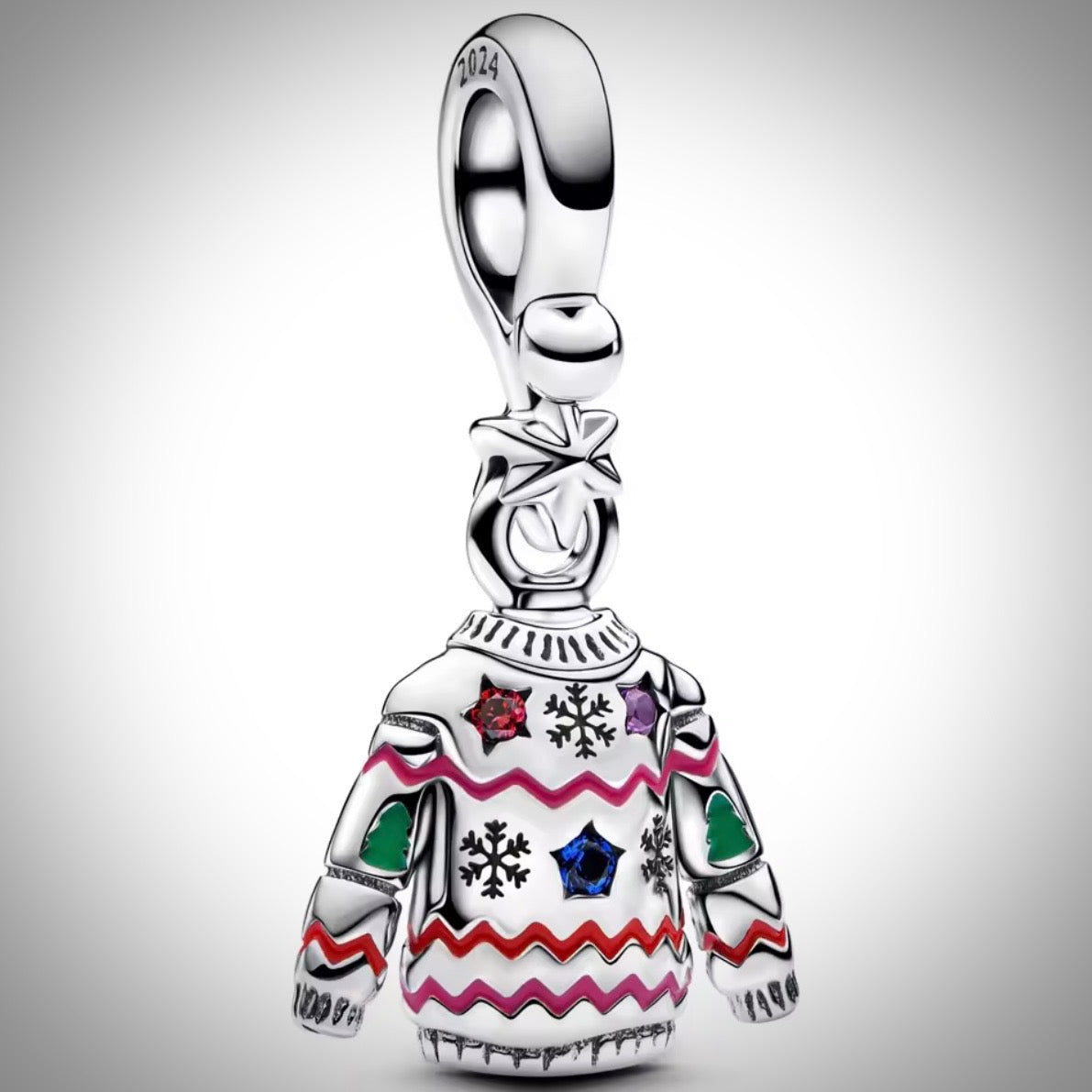 Charm pull de Noël en Argent S925 compatible Pandora pour bracelet