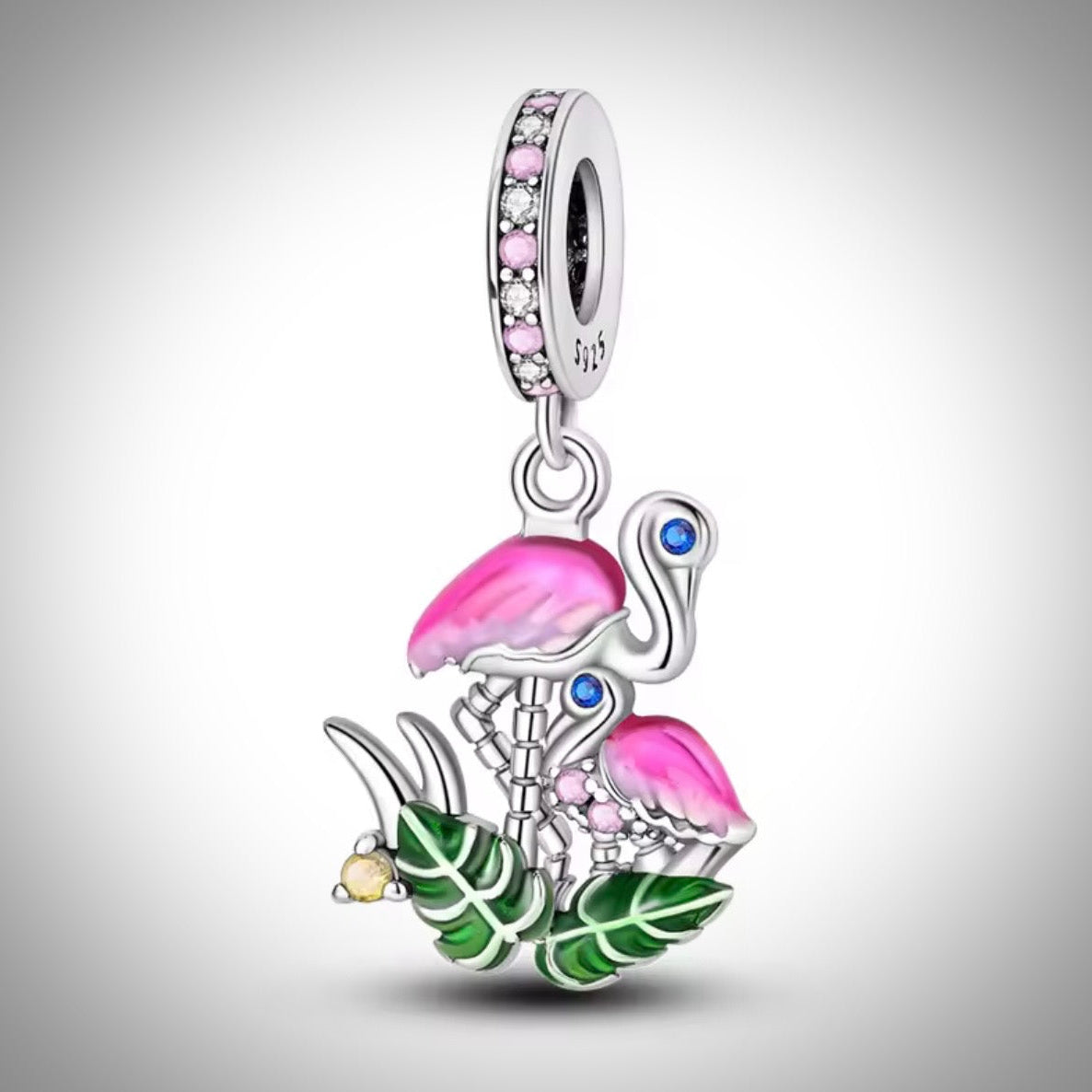 Charm animal oiseaux flamant rose en Argent S925 compatible Pandora pour bracelet