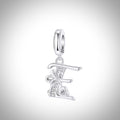 Charm alphabet initiale lettre E en Argent S925 compatible Pandora pour bracelet