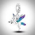 Charm cheval ailé licorne en Argent S925 compatible Pandora pour bracelet