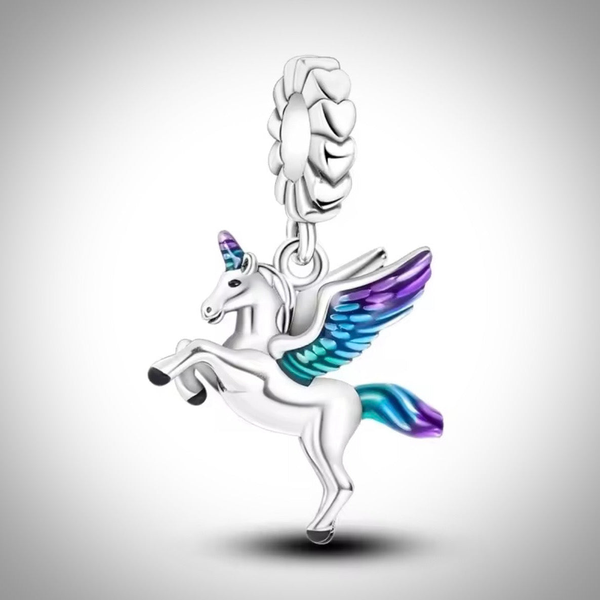 Charm cheval ailé licorne en Argent S925 compatible Pandora pour bracelet