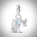 Charm carte de tarot divinatoire Justice en Argent S925 compatible Pandora pour bracelet