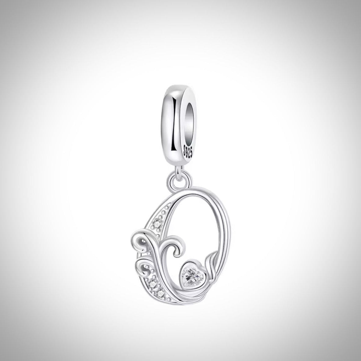 Charm alphabet initiale lettre O en Argent S925 compatible Pandora  pour bracelet