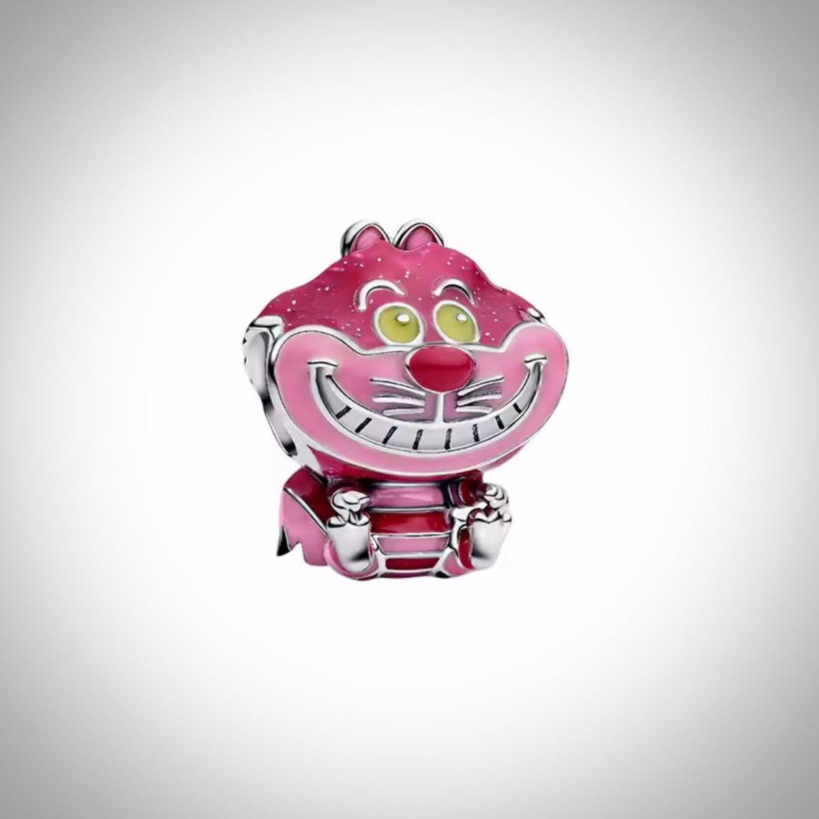 Charm Disney chat du cheshire Alice au pays des merveilles en Argent S925 compatible Pandora pour bracelet