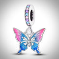 Charm papillon pailleté en Argent S925 compatible Pandora pour bracelet