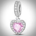 Charm amour cœur rose en Argent S925 compatible Pandora pour bracelet