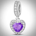 Charm amour cœur violet pour bracelet