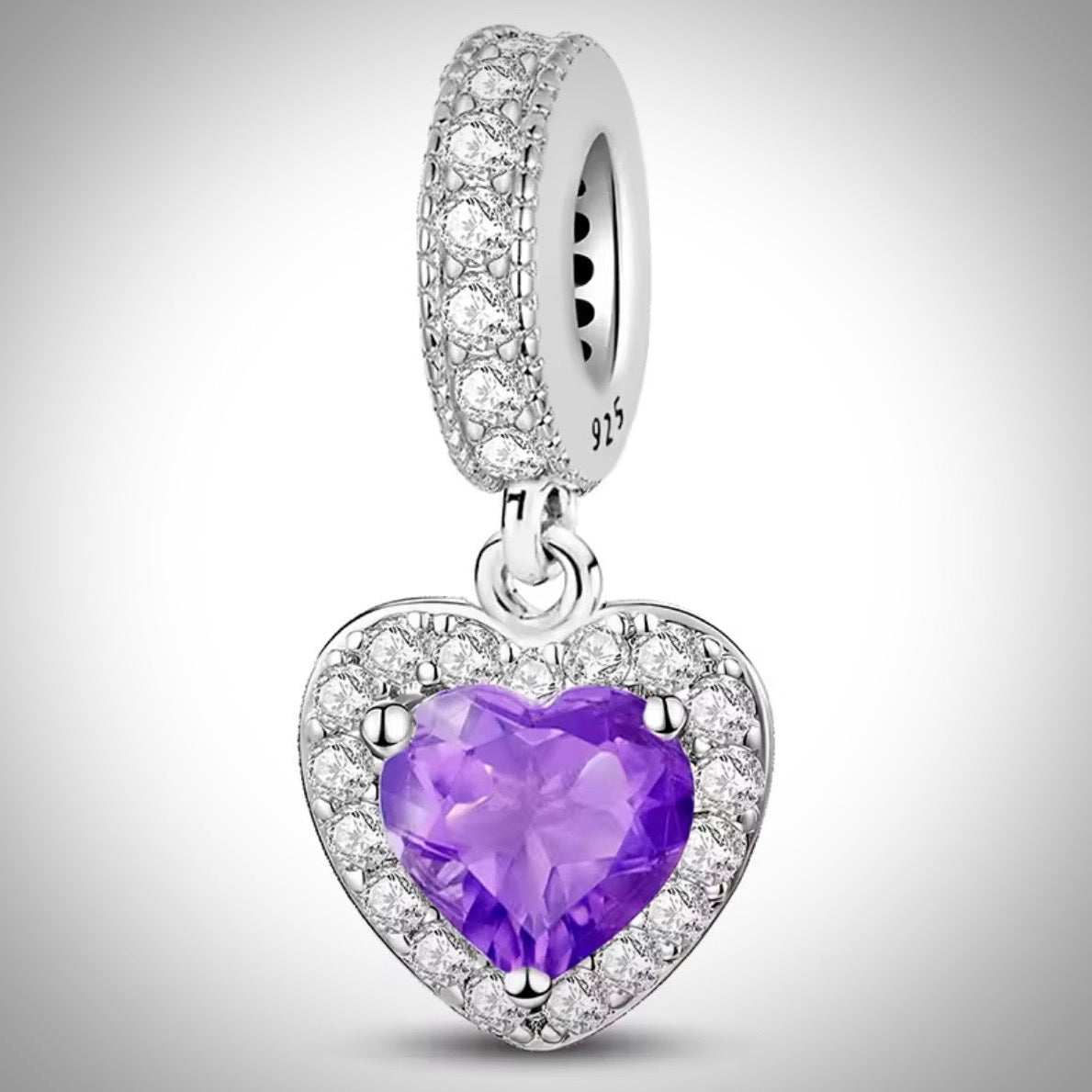 Charm amour cœur violet pour bracelet
