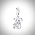 Charm alphabet initiale lettre B en Argent S925 compatible Pandora pour bracelet