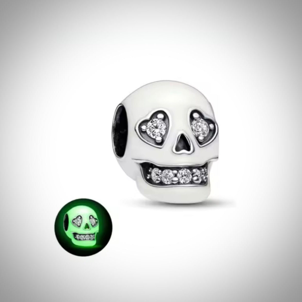 Charm tête de mort crâne blanc pour bracelet