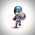 Charm Disney Marvel Captain America en Argent S925 compatible Pandora pour bracelet