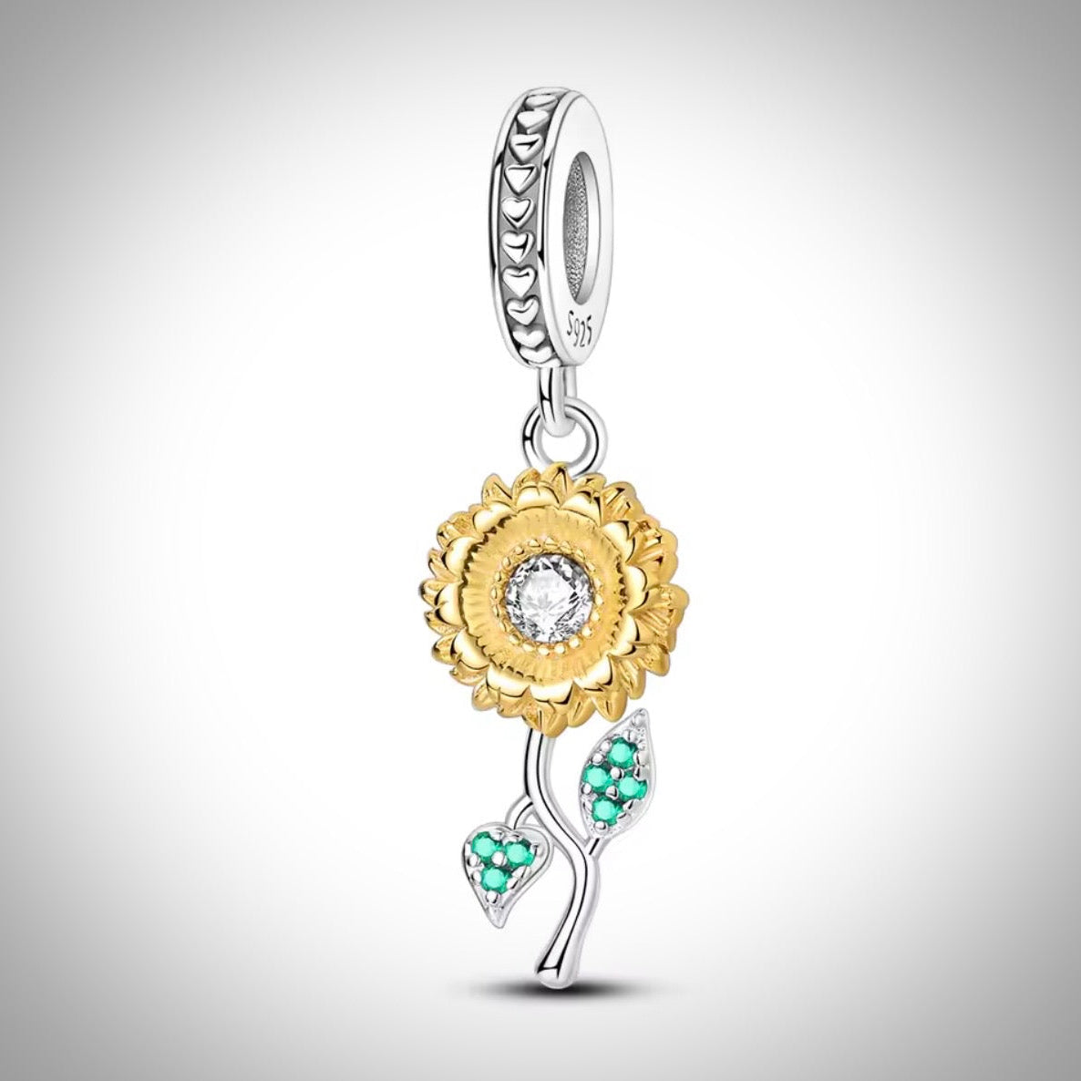 Charm fleur tournesol en Argent S925 compatible Pandora pour bracelet
