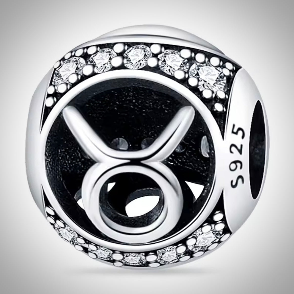 Charm astrologie signe du zodiaque Taureau en Argent S925 compatible Pandora pour bracelet