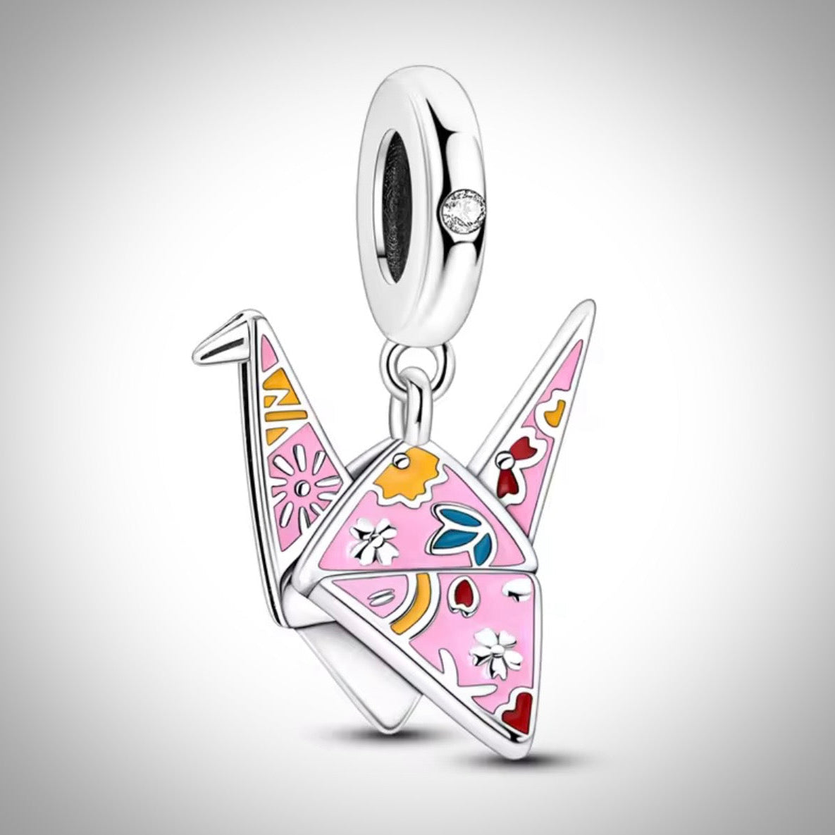 Charm oiseau origami en Argent S925 compatible Pandora pour bracelet