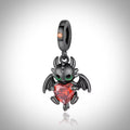 Charm dragon et cœur rouge rn Argent S925 compatible Pandora pour bracelet