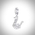 Charm alphabet initiale lettre U en Argent S925 compatible Pandora pour bracelet