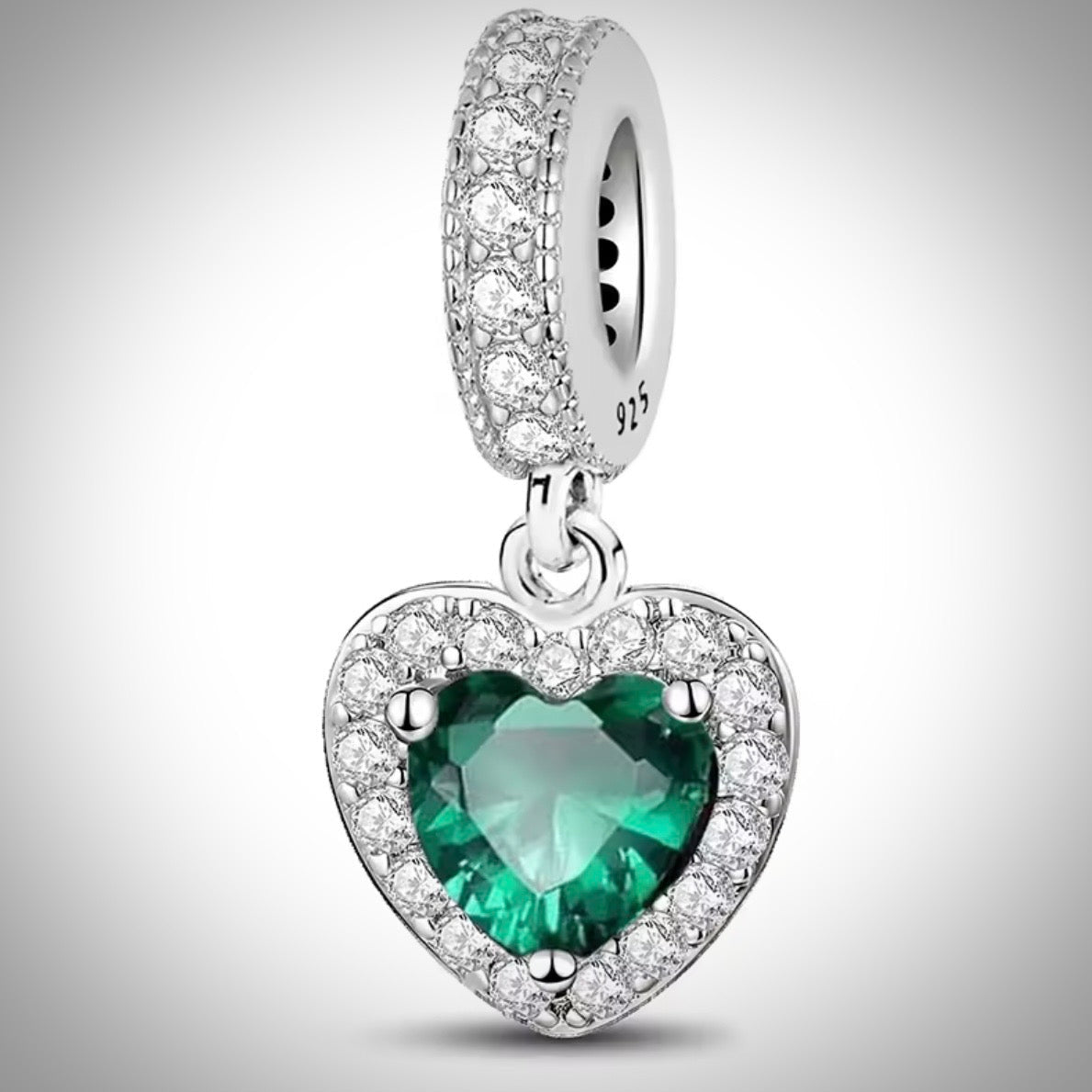 Charm amour cœur vert pour bracelet