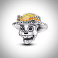 Charm tête de mort crâne avec chapeau pour bracelet