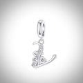 Charm alphabet initiale lettre V en Argent S925 compatible Pandora pour bracelet