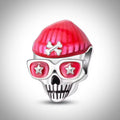 Charm tête de mort crâne avec lunette et bonnet pour bracelet