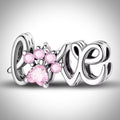 Charm amour love patte de chien ou chat en Argent S925 compatible Pandora pour bracelet