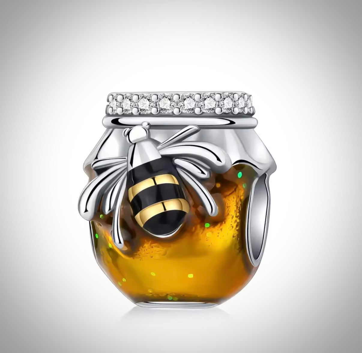 Charm pot de miel et insecte abeille en Argent S925 compatible Pandora pour bracelet