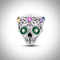 Charm tête de mort crâne lunette et couronne de fleurs en Argent S925 compatible Pandora pour bracelet