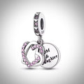 Charm amour cœur mère et fille pour bracelet