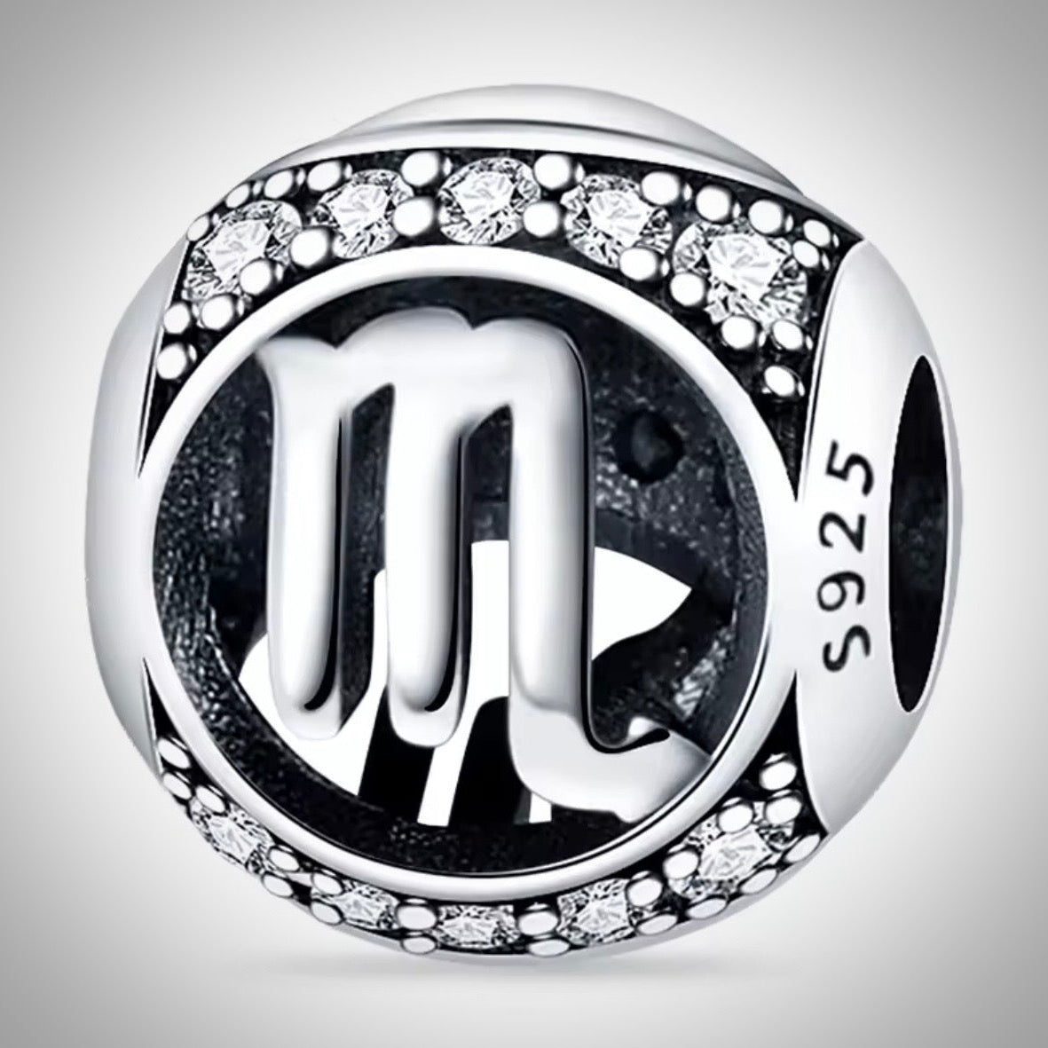 Charm astrologie signe du zodiaque Scorpion en Argent S925 compatible Pandora pour bracelet