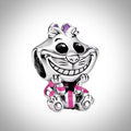 Charm Disney chat du cheshire Alice au pays des merveilles en Argent S925 compatible Pandora pour bracelet