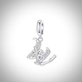 Charm alphabet initiale lettre W en Argent S925 compatible Pandora pour bracelet