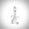 Charm alphabet initiale lettre K en Argent S925 compatible Pandora pour bracelet