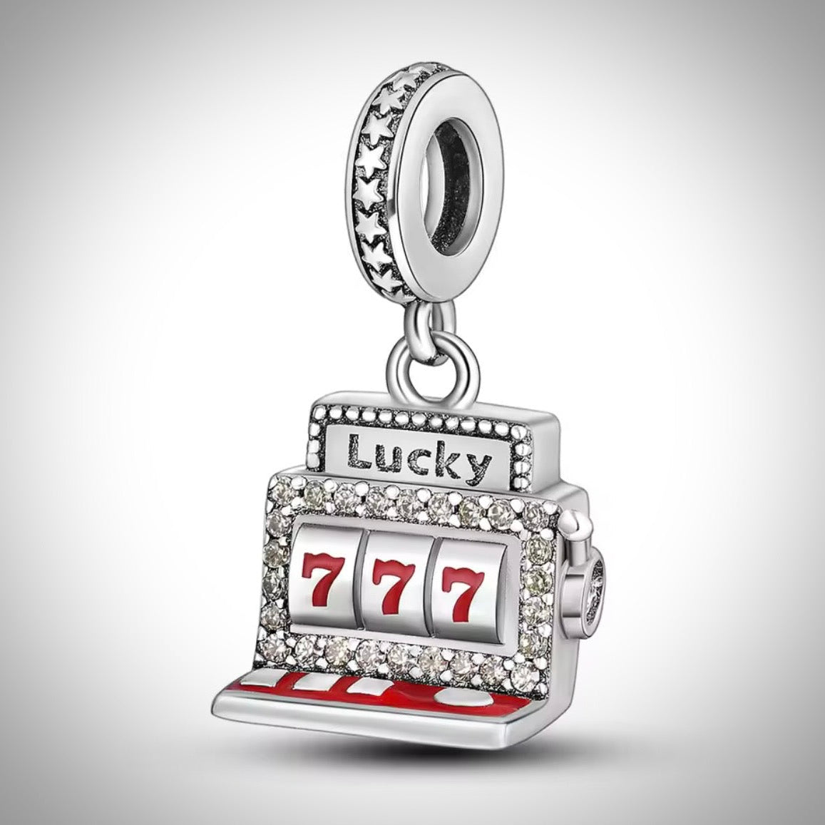 Charm machine à sous casino 777 en Argent S925 compatible Pandora pour bracelet
