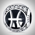 Charm astrologie signe du zodiaque Poisson en Argent S925 compatible Pandora pour bracelet