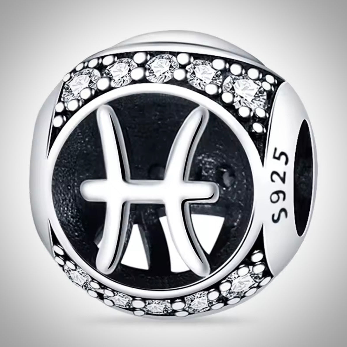 Charm astrologie signe du zodiaque Poisson en Argent S925 compatible Pandora pour bracelet