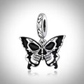Charm papillon et tête de mort en Argent S925 compatible Pandora pour bracelet