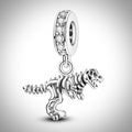 Charm squelette de dinosaure tyrannosaure en Argent compatible Pandora pour bracelet